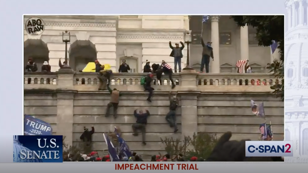 Video montage during Trump's impeachment trial