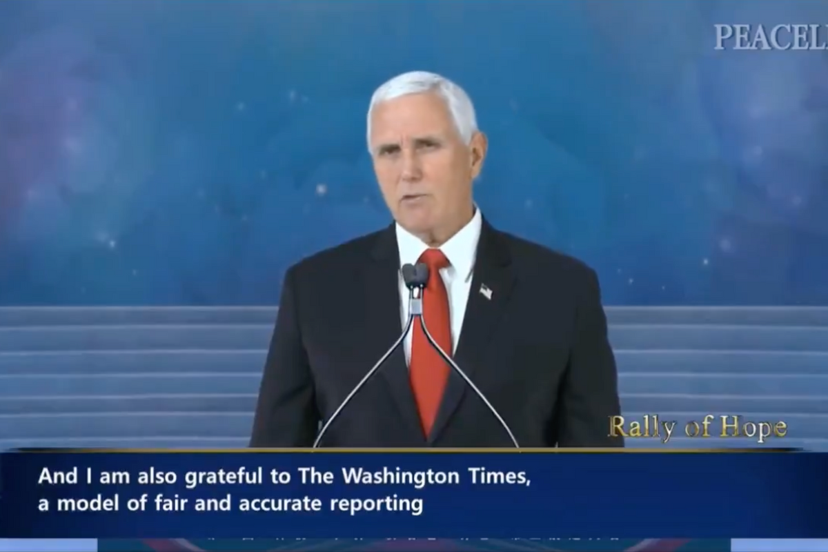 Mike Pence Is A Moonie Now, Practically