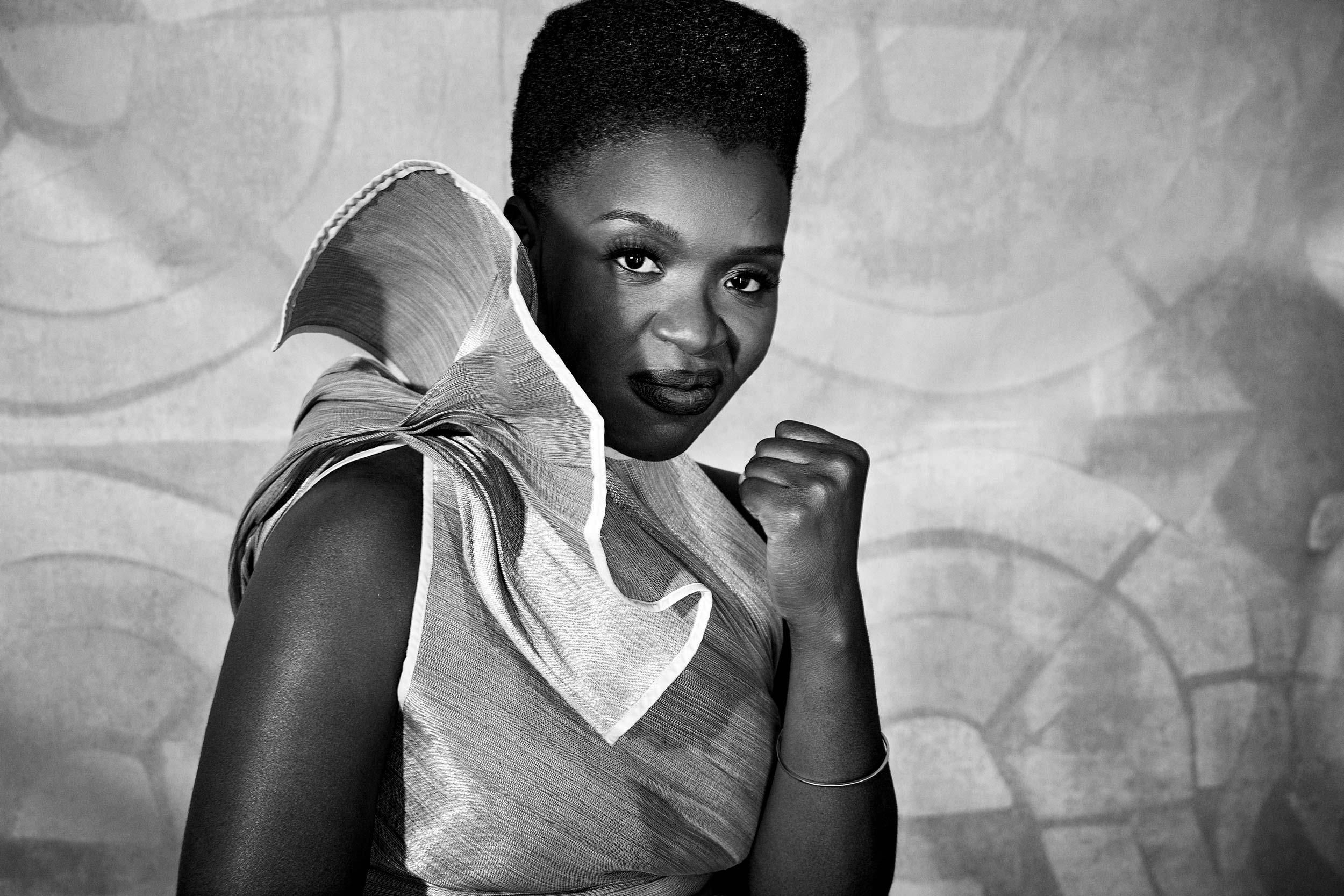 Folake Olowofoyeku fist pump