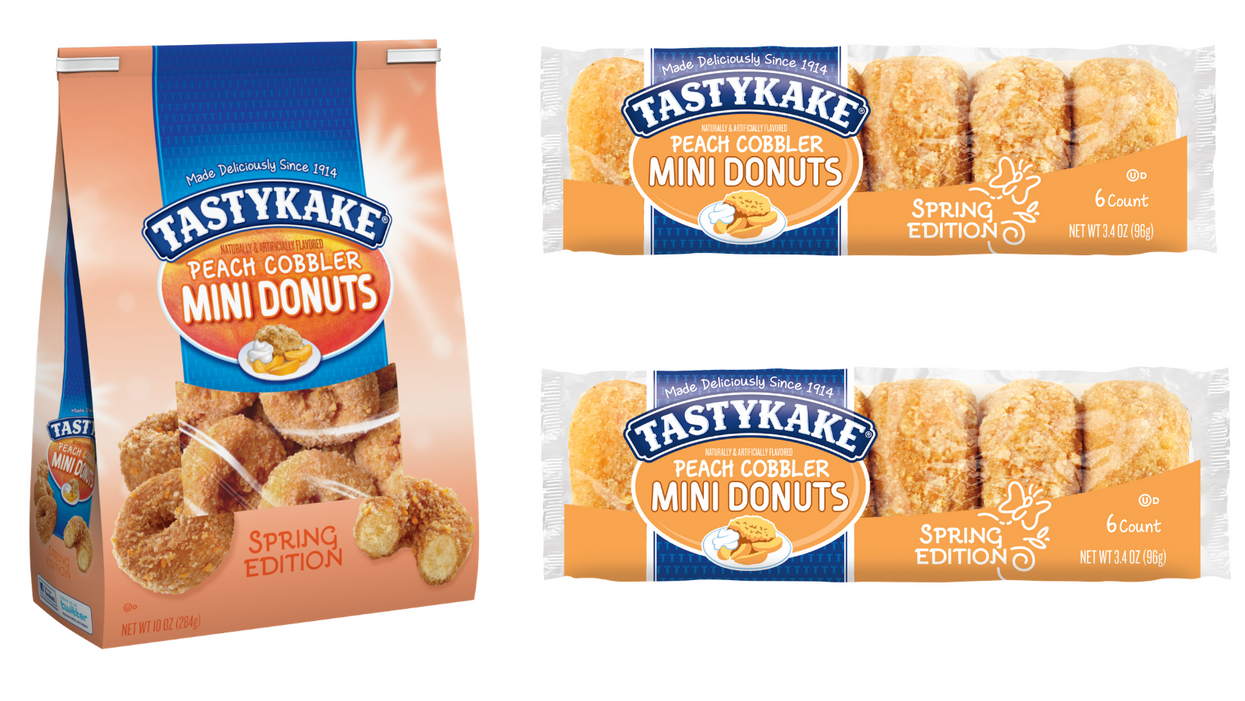 Tastykake is releasing peach cobbler mini donuts for a limited time