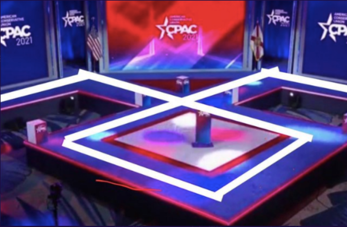 Hyatt speaks out on alleged Nazi symbol on stage at CPAC conservative conference last weekend