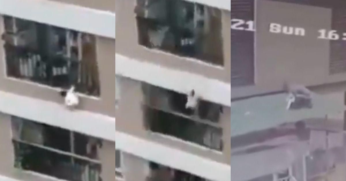 Delivery Driver Hailed As A Hero For Attempting To Break Fall Of Toddler Who Fell From 12th Floor Balcony In Tense Video