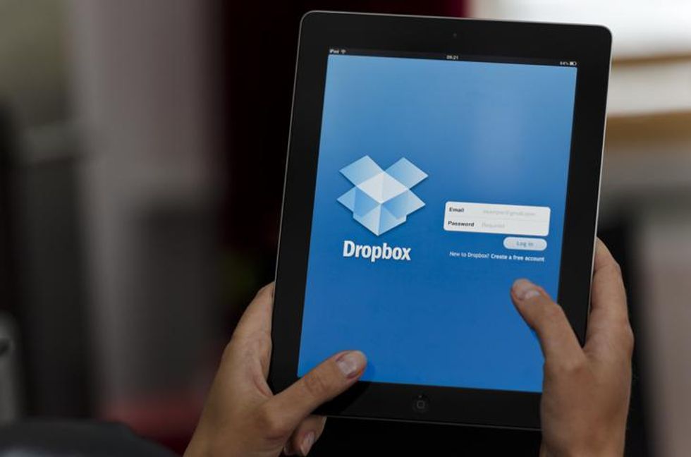 Dropbox on a tablet