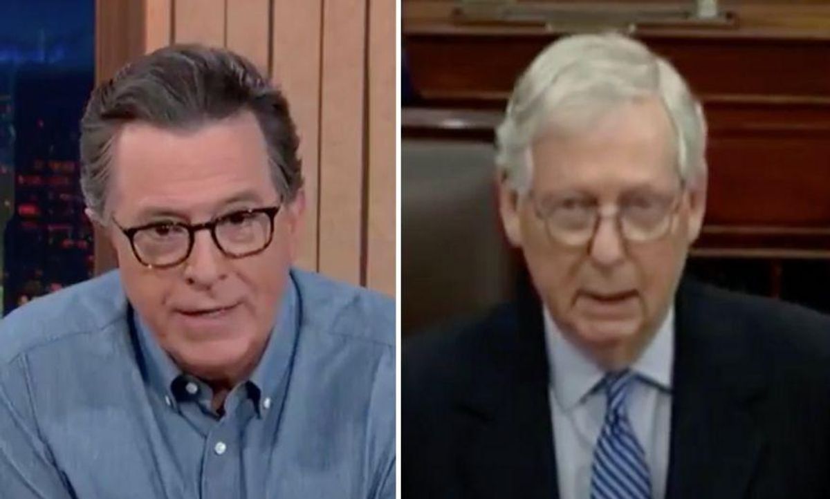 Colbert Had the Most Savage Response to McConnell's 'Scorched Earth' Threat If Democrats Kill the Filibuster
