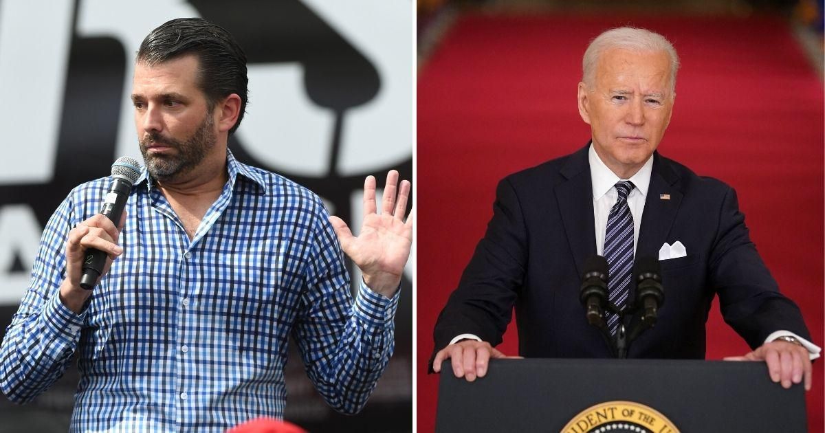 Don Jr. Blasted For Sharing Video Mocking Why Biden Really Tripped On Air Force One Steps