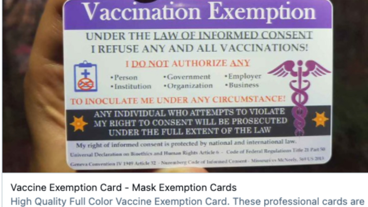 Twitter Users Promoting Fake 'Vaccination Exemption' Cards Against Platform's Policy