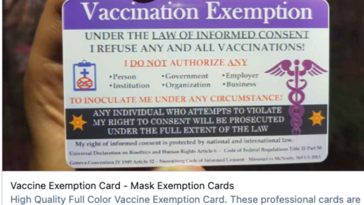 Twitter Users Promoting Fake 'Vaccination Exemption' Cards Against Platform's Policy
