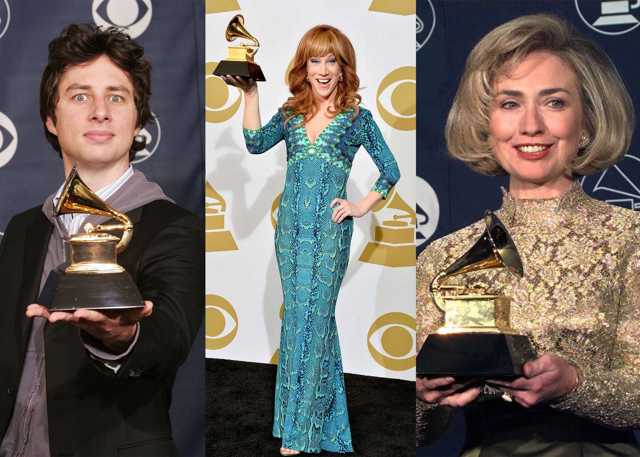 Zach Braff, Kathy Griffin, and Hillary Clinton