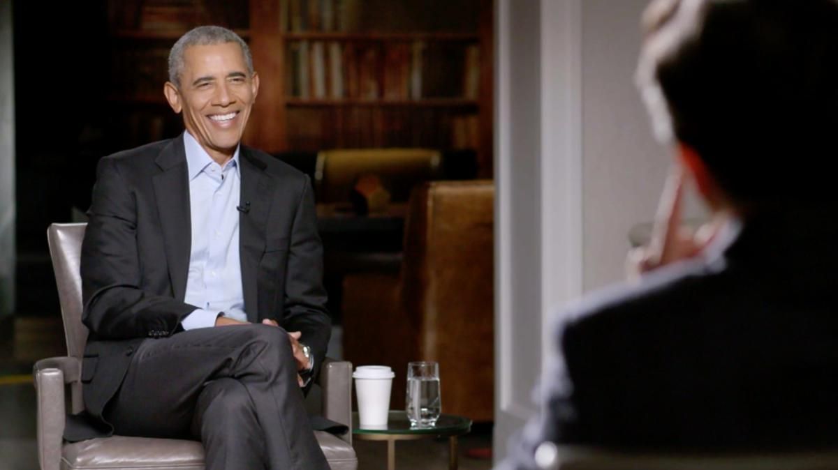 Barack Obama on the set of The Late Show