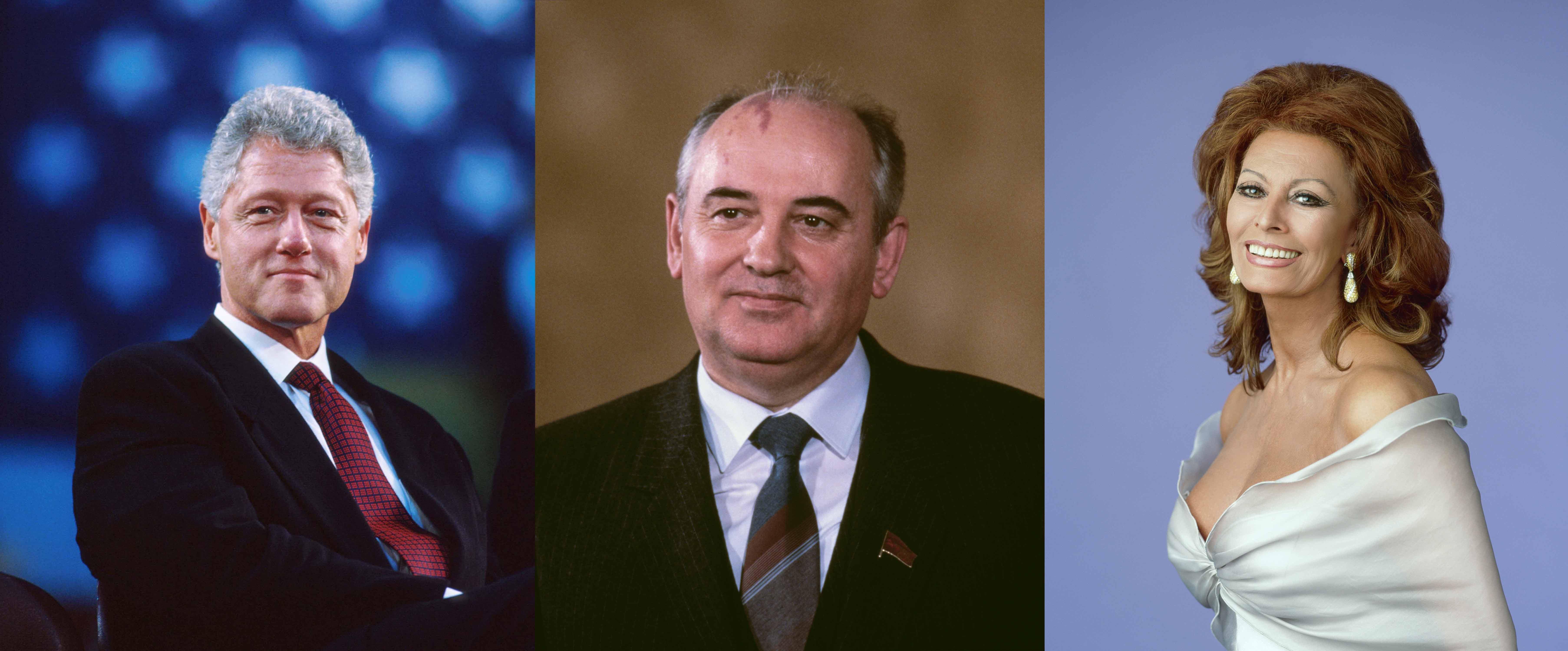 \u200bBill Clinton, Mikhail Gorbachev, and Sophia Loren