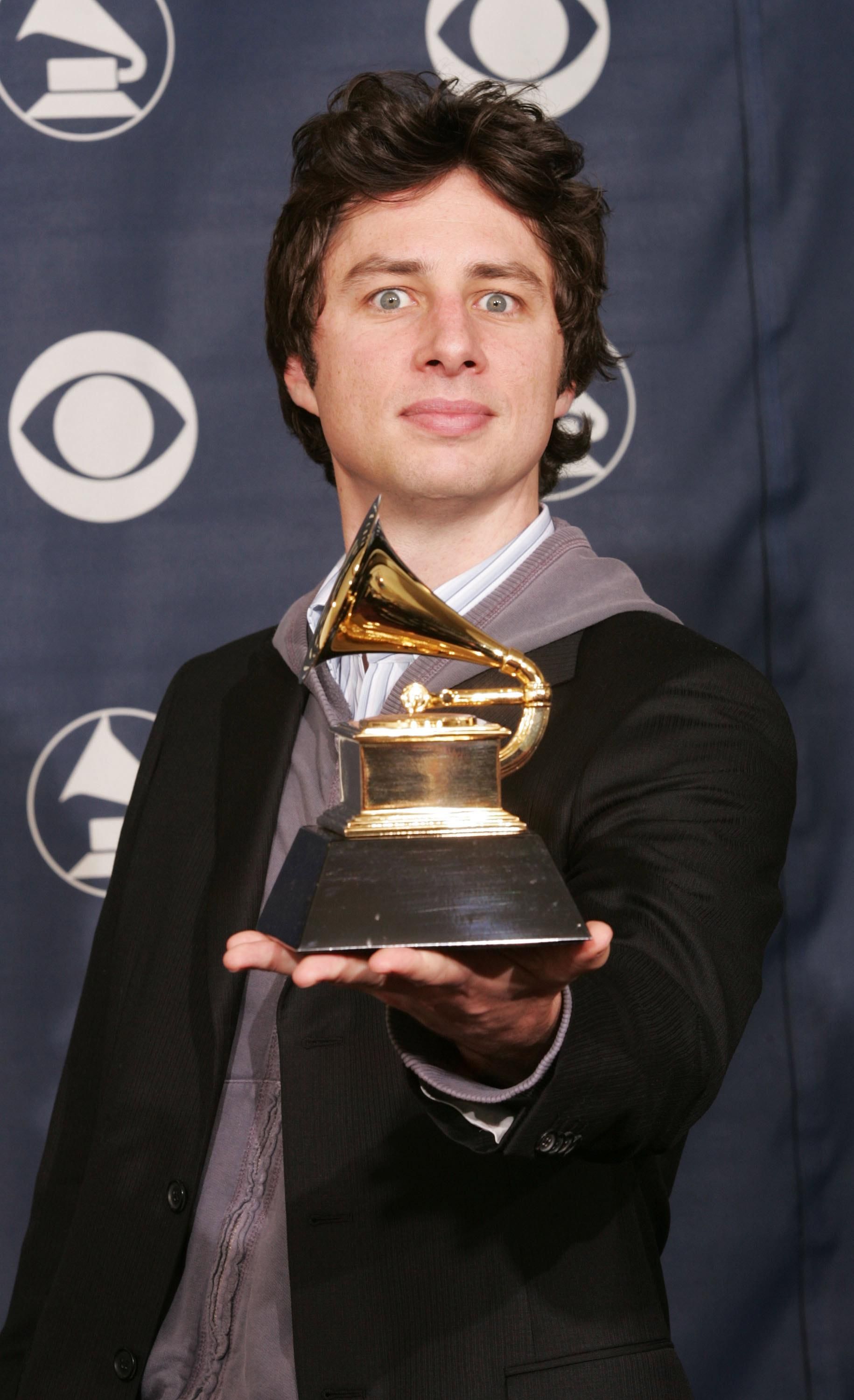 Zach Braff shows off his GRAMMY