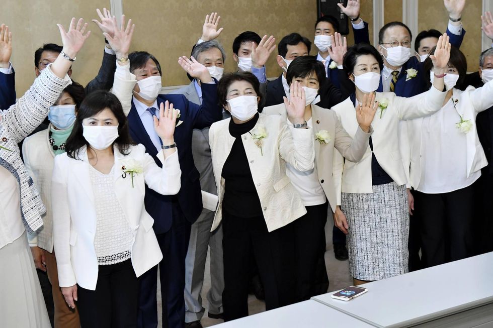 Japanese Lawmakers in white