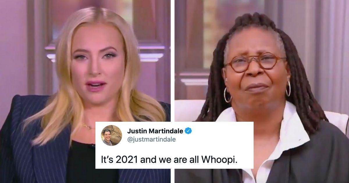 Whoopi Becomes Instant Internet Hero For Single Word Response To Bizarre Meghan McCain Rant