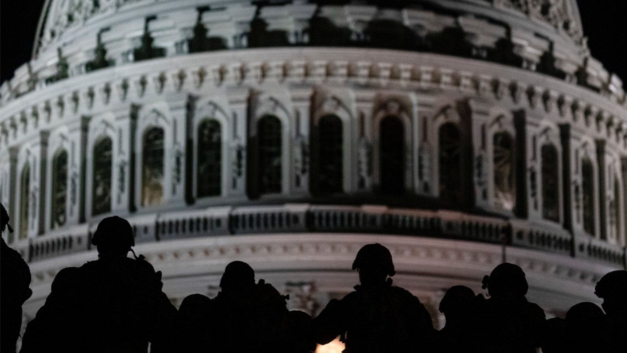 U.S. National Guard in front of the Capitol after the Jan. 6 pro-Trump riot. 