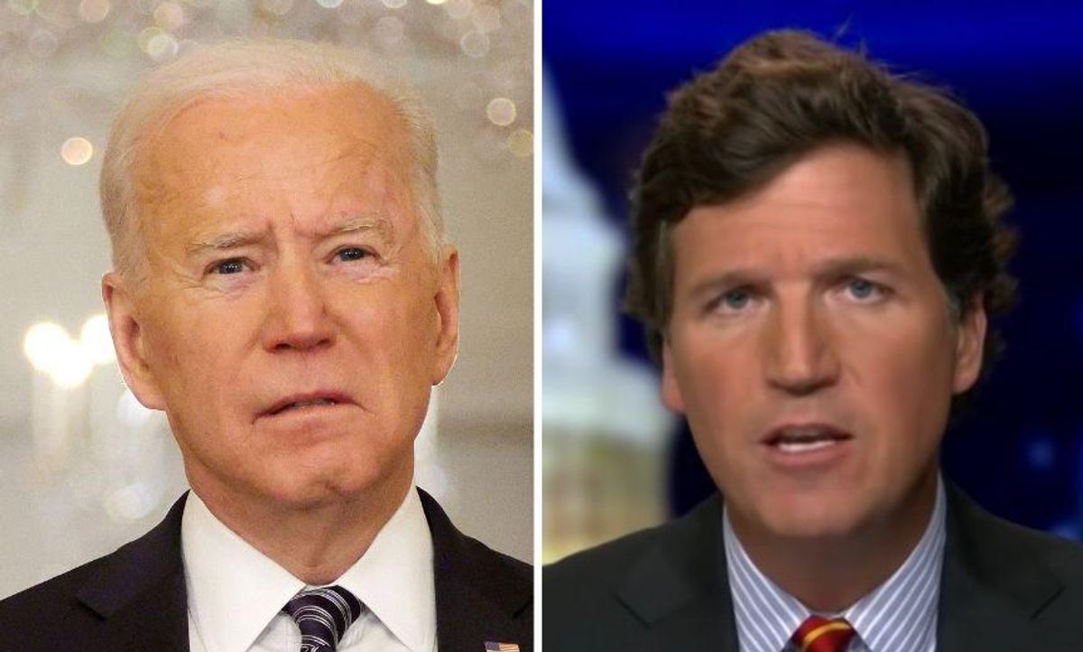 Fox News Mocked for Bonkers 'Live Tucker' Cam During Joe Biden's Speech