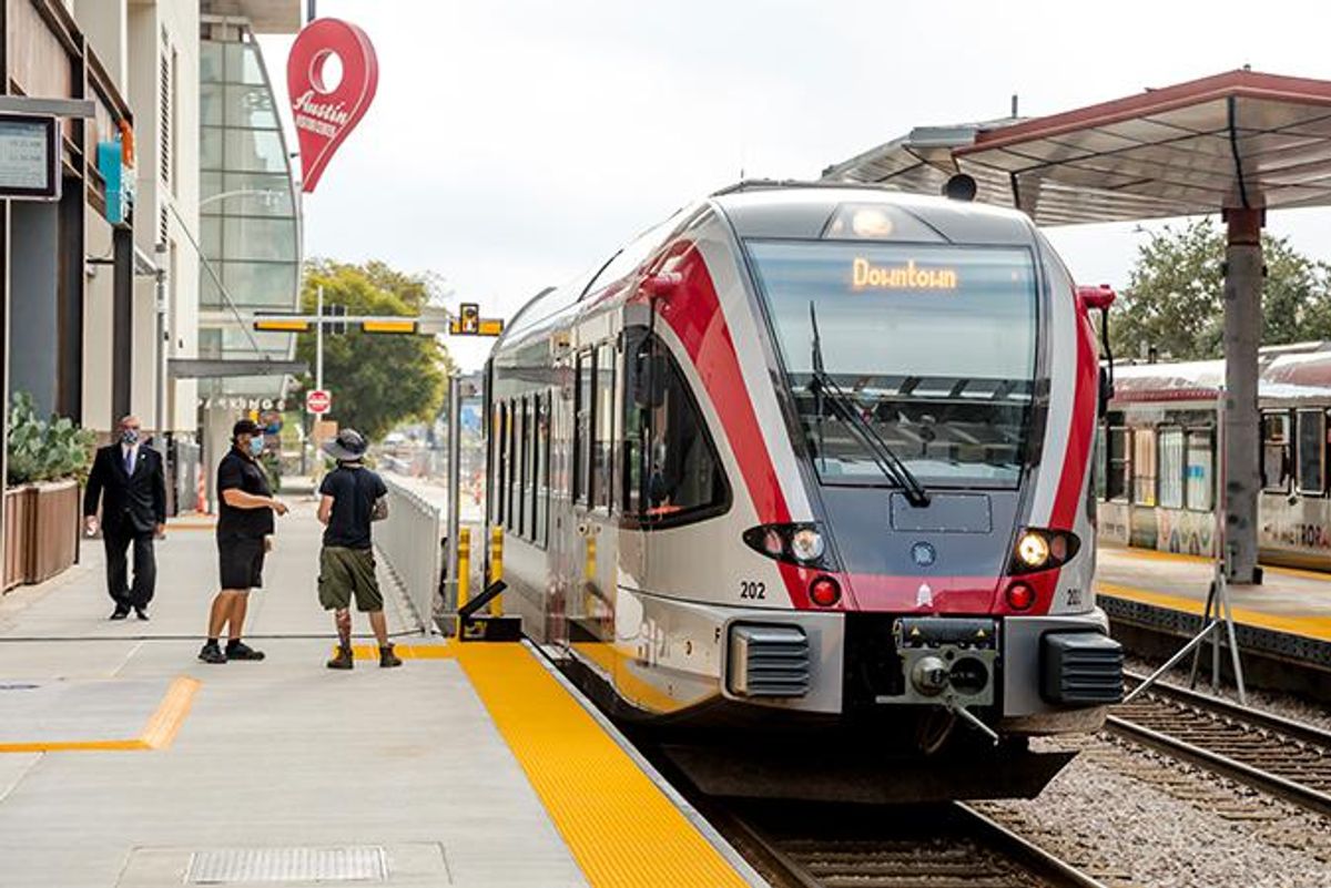 Capital Metro train hits car in North Austin, one passenger transported to hospital