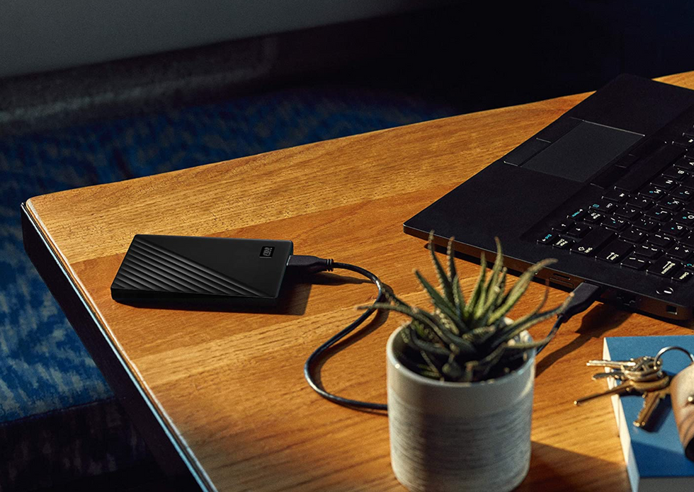 The My Passport portable hard drive by Western Digital