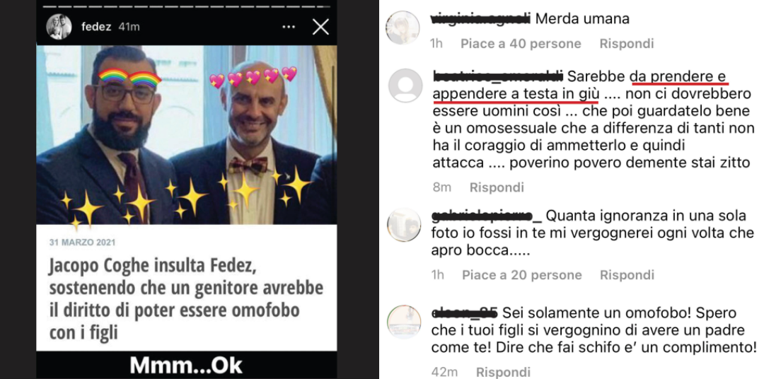 La risposta di Coghe a Fedez: «Condivide fake news e io vengo bullizzato»