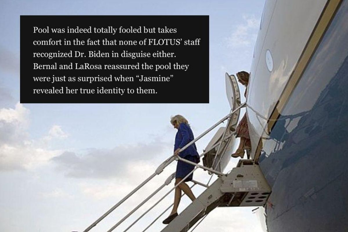 Jill Biden successfully fooled the media and her own staff on an April Fool's Day flight