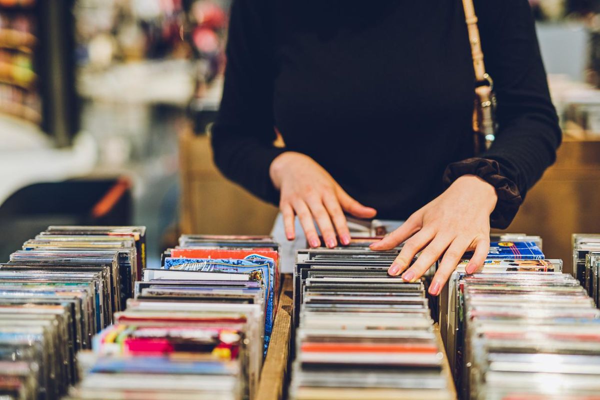 Stock image of a movie store