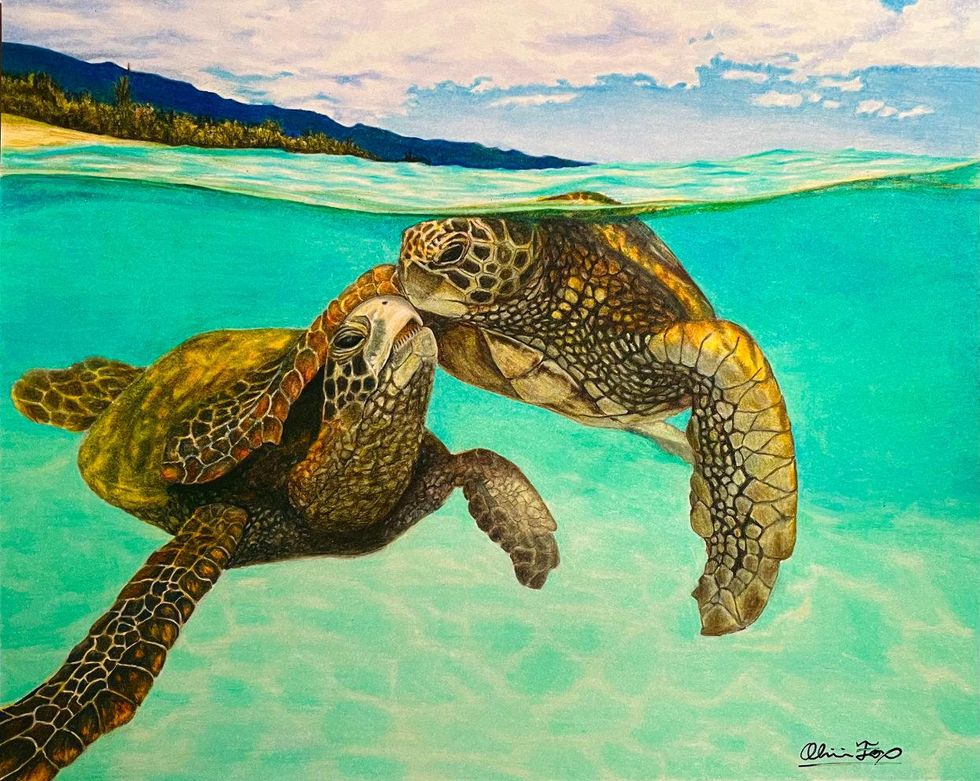 environmental art sea turtles