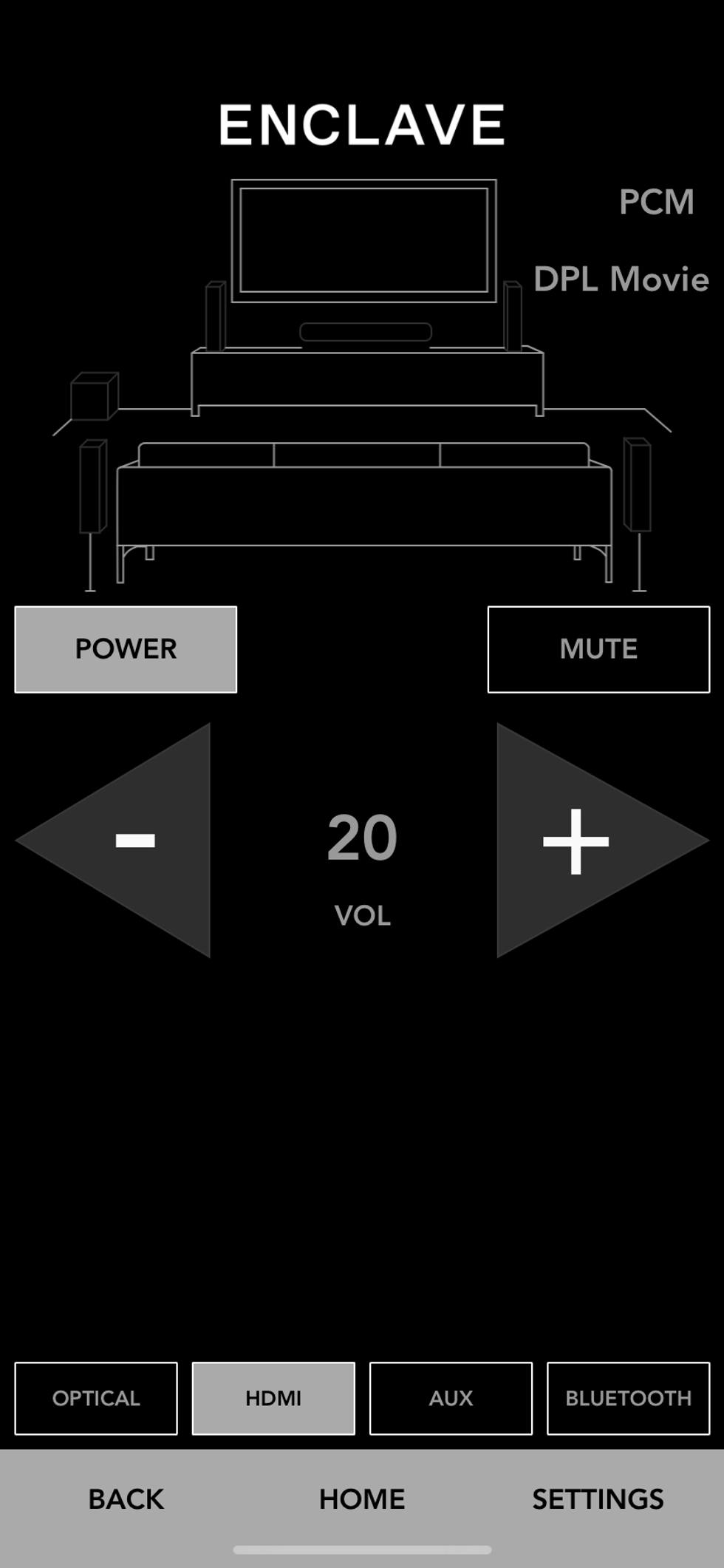 Enclave app home page