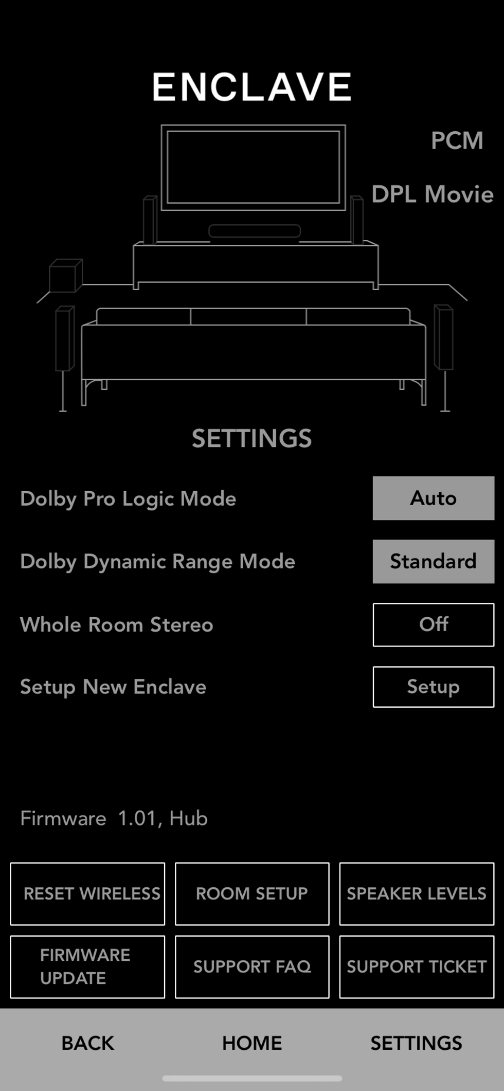 Settings for Enclave system in app
