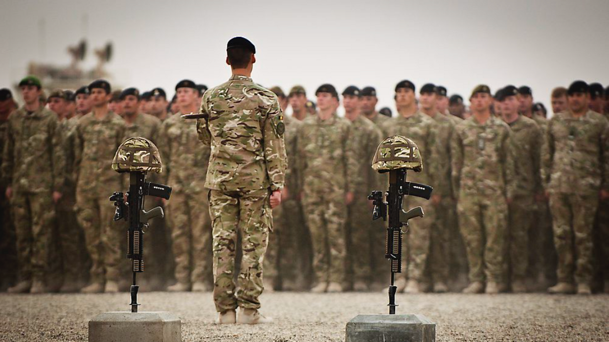 Soldiers Hold a Vigil for Fallen Comrades at Camp Bastion, Afghanistan"