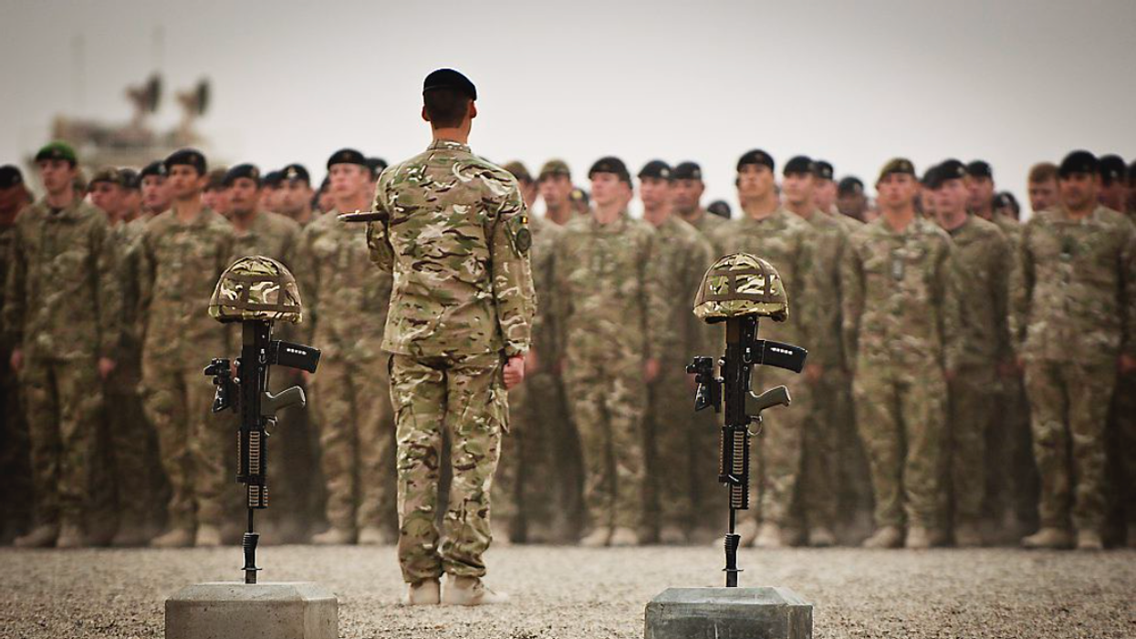 Soldiers Hold a Vigil for Fallen Comrades at Camp Bastion, Afghanistan"