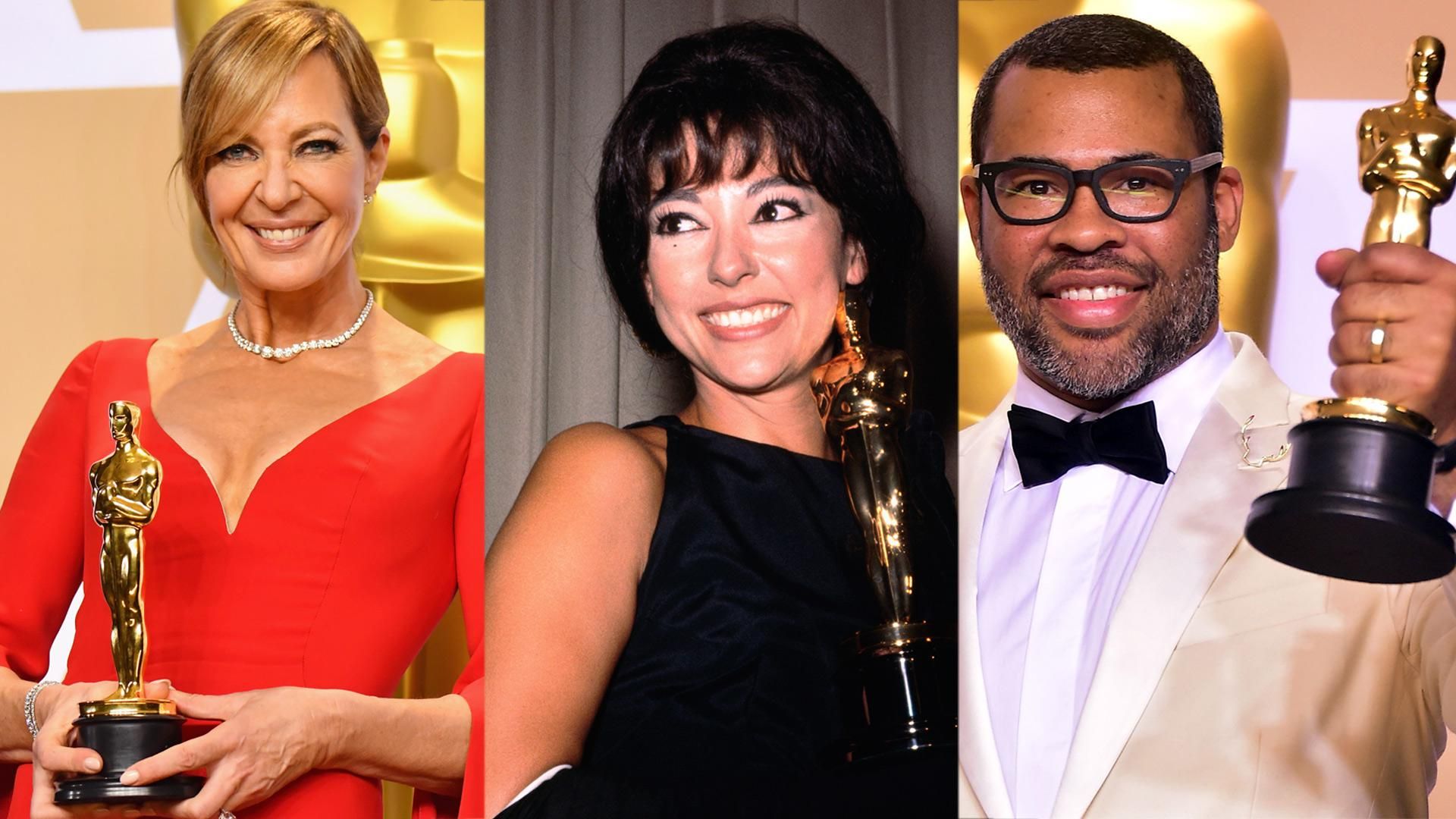 A triptych of Oscar winners includes Allison Janney next to Rita Moreno and Jordan Peele