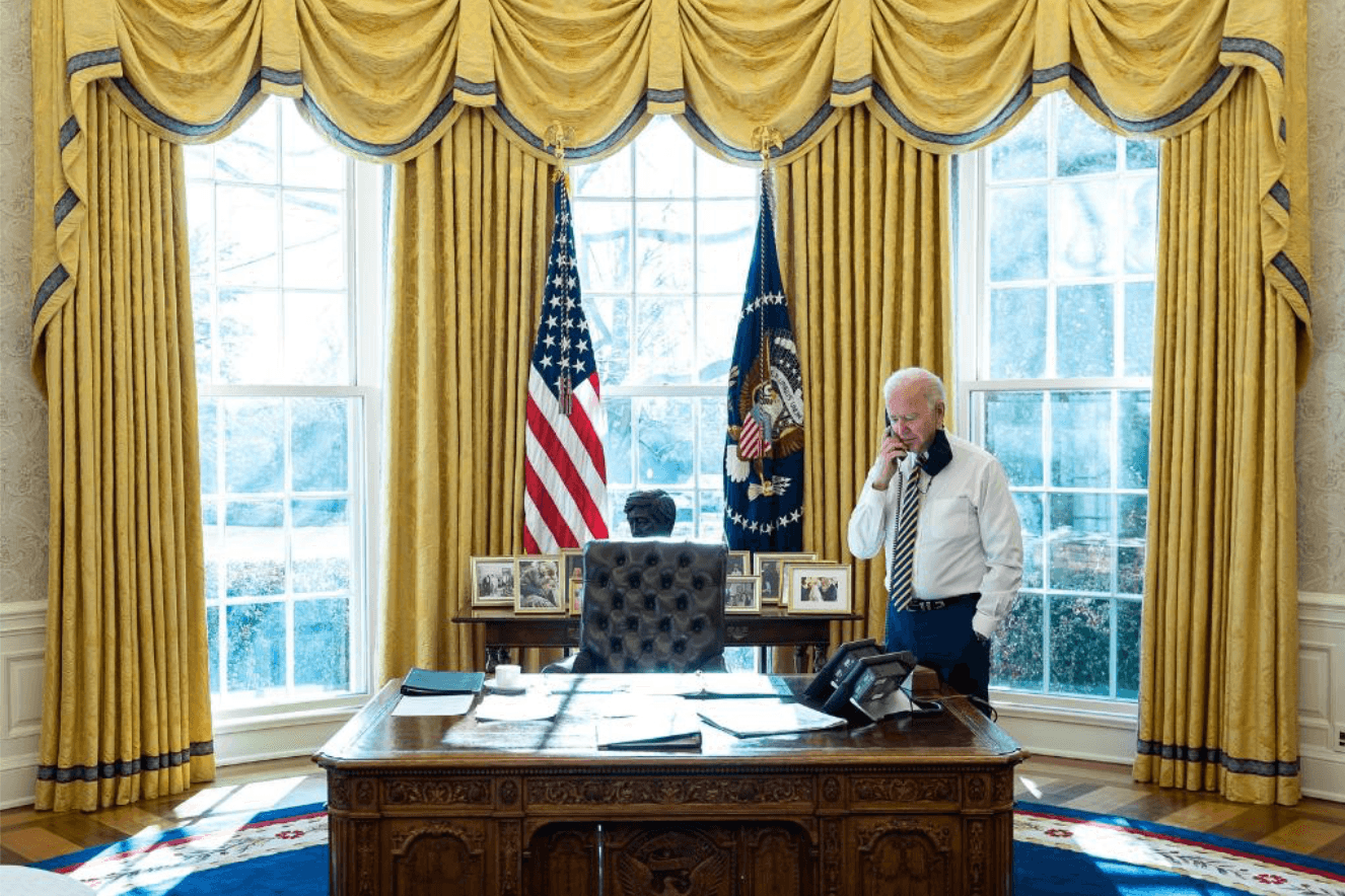 President Joe Biden in the Oval Office.