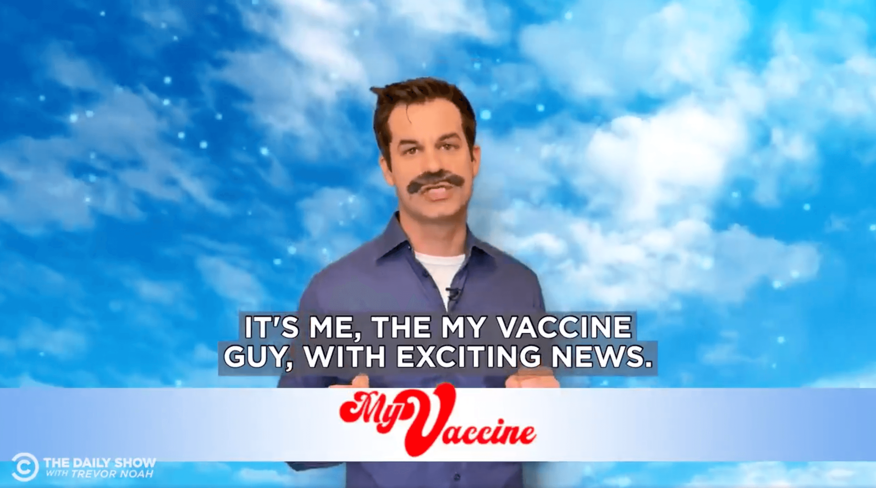 Daily Show Correspondent Michael Kosta playing Mike Lindell. 