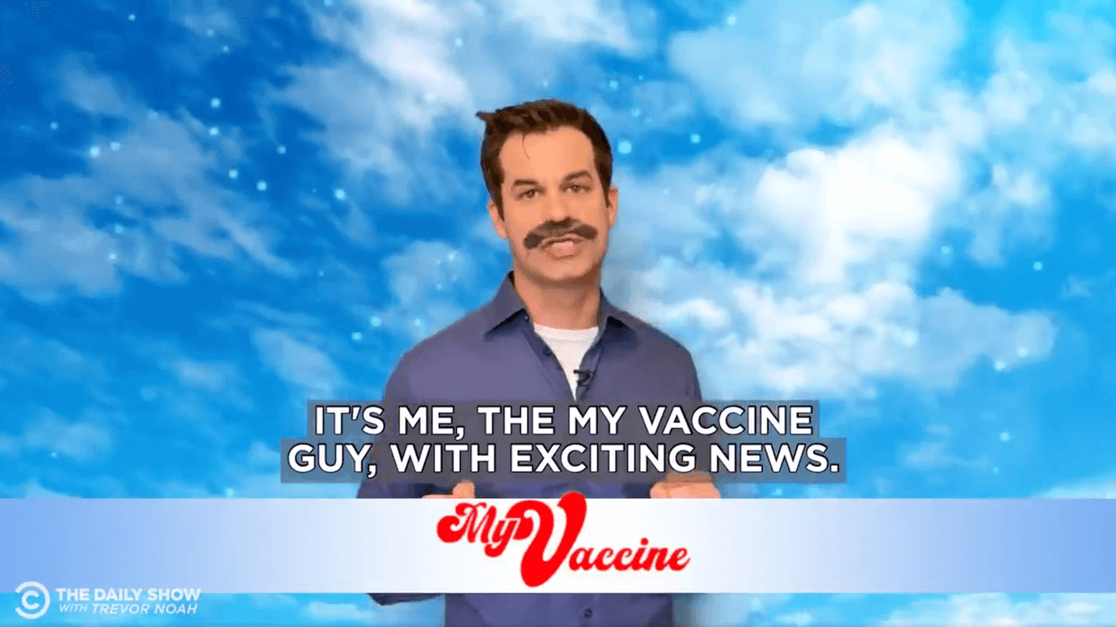 Daily Show Correspondent Michael Kosta playing Mike Lindell.