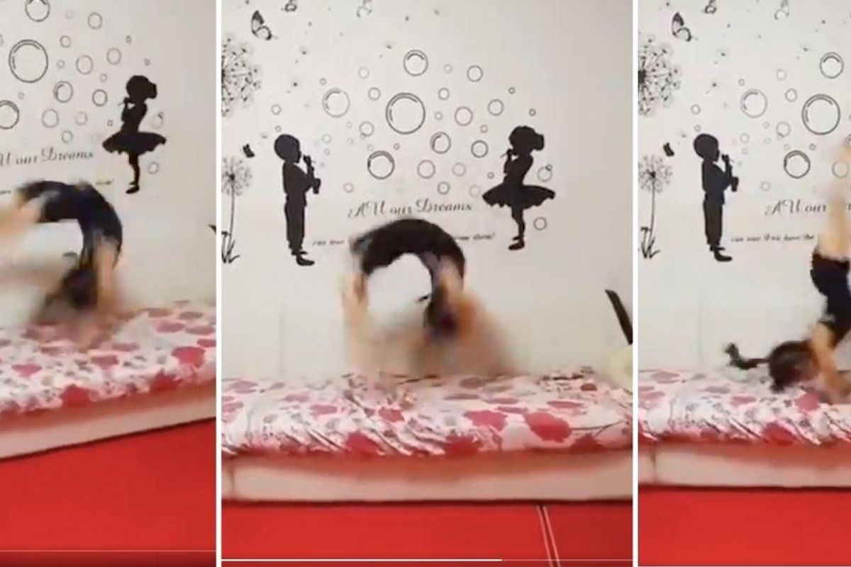 5-year-old amazes in viral video performing 80 back handsprings in under a minute