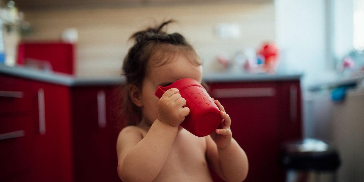 child drinking water