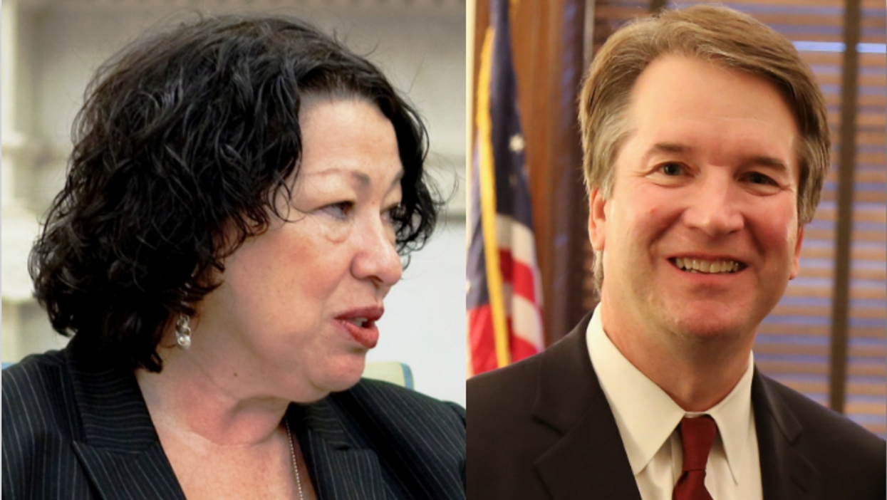 U.S. Supreme Court Justice's Sonia Sotomayor, left, and Brett Kavanaugh