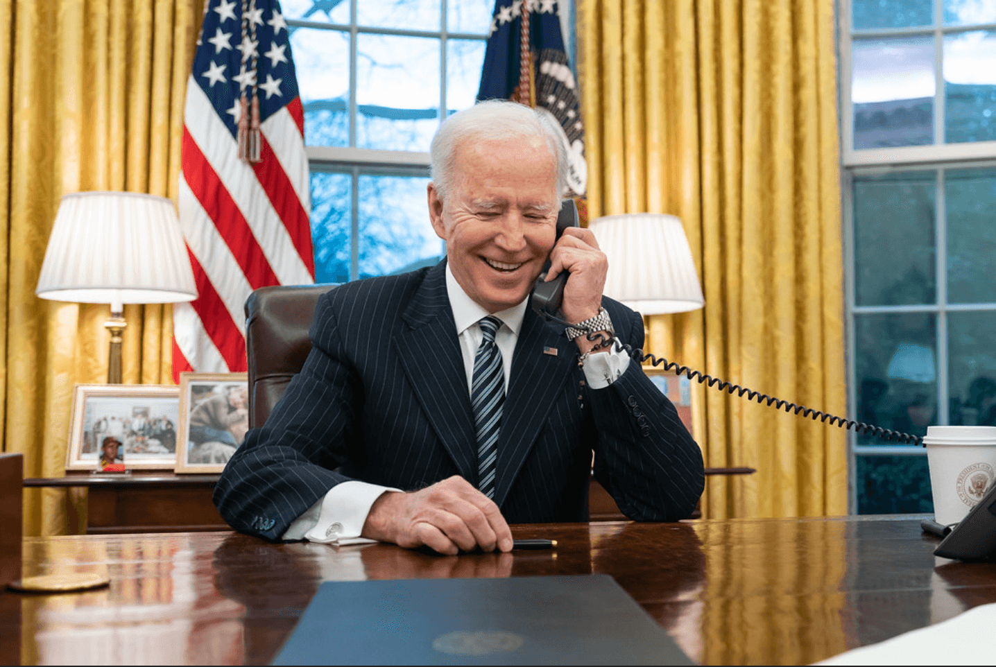 President Biden in the Oval Office. 