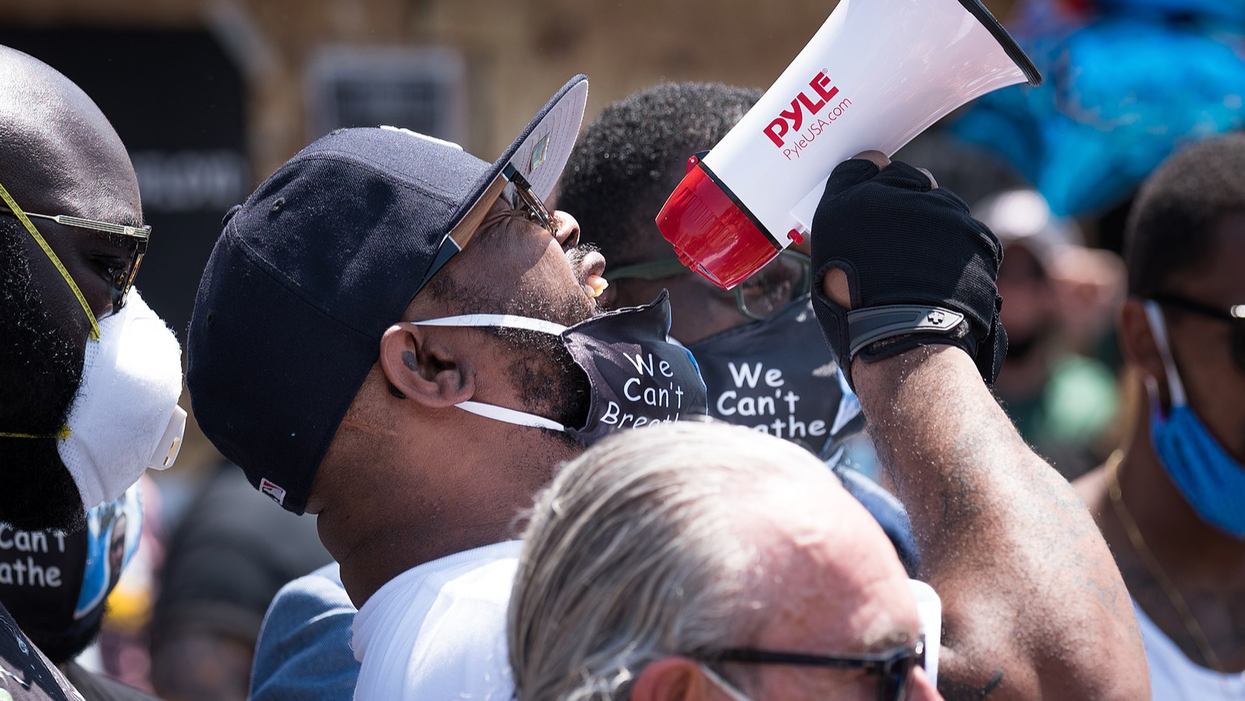 George Floyd's brother, Terrence Floyd, at a memorial in Chicago.