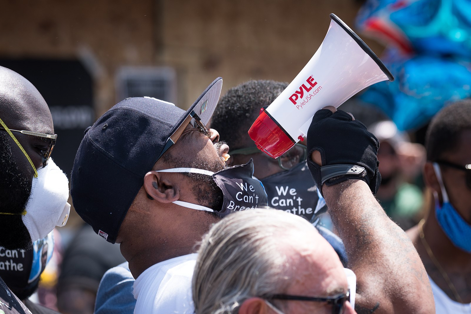 George Floyd's brother, Terrence Floyd, at a memorial in Chicago. 
