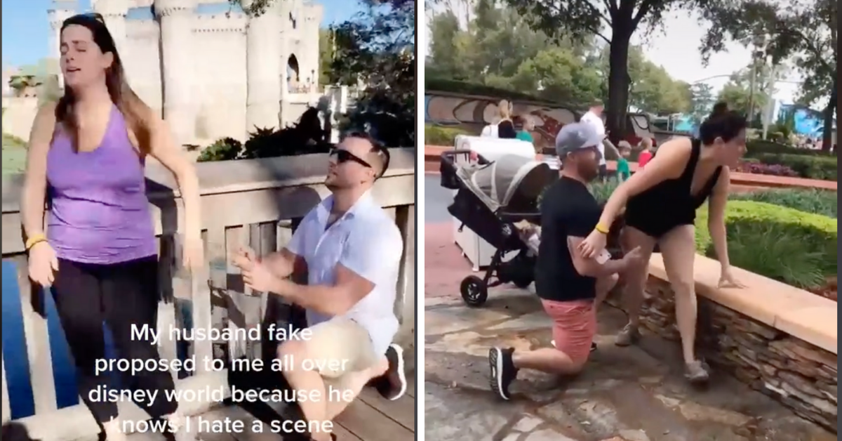 Woman Mortified After Her Husband Keeps Fake Proposing To Her All Over Disney World