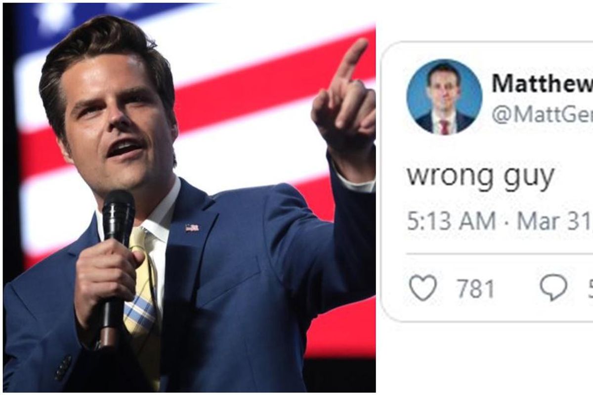 People keep confusing this guy on Twitter with Rep. Matt Gaetz and he's handling it brilliantly