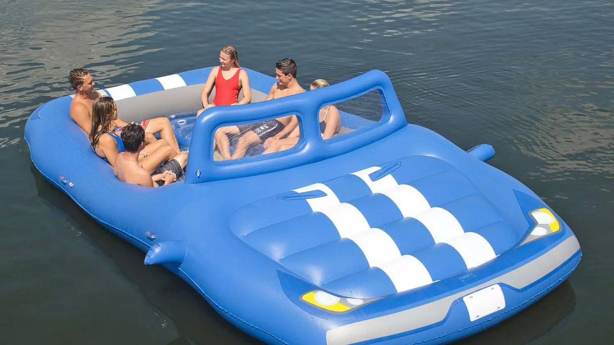 Blue convertible island float