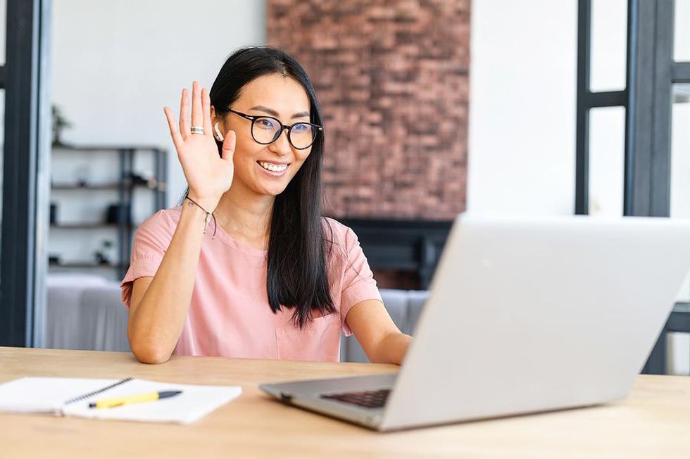 Woman goes on a virtual informational interview