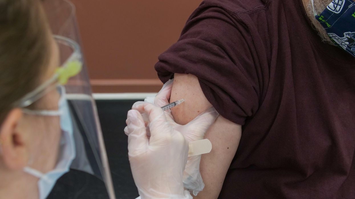 Patient receiving Covid-19 vaccine