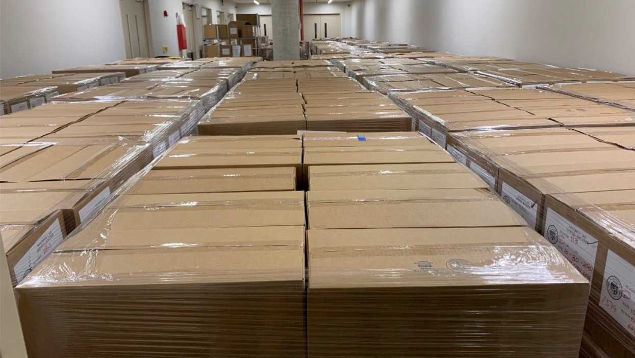 Subpoenaed 2020 General Election ballots in Maricopa County being delivered to the Arizona Senate.