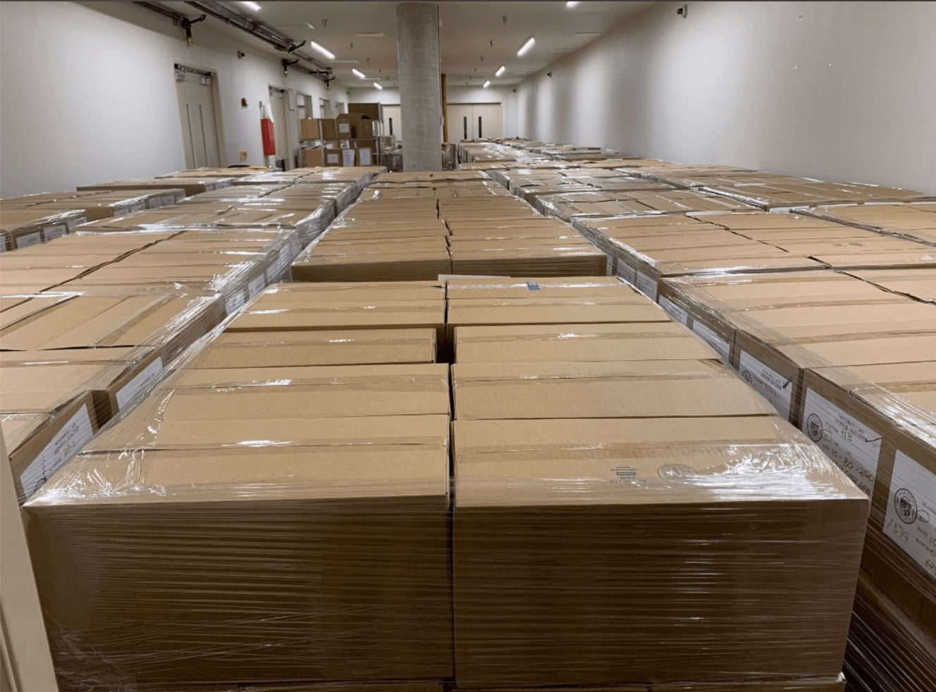 Subpoenaed 2020 General Election ballots in Maricopa County being delivered to the Arizona Senate.