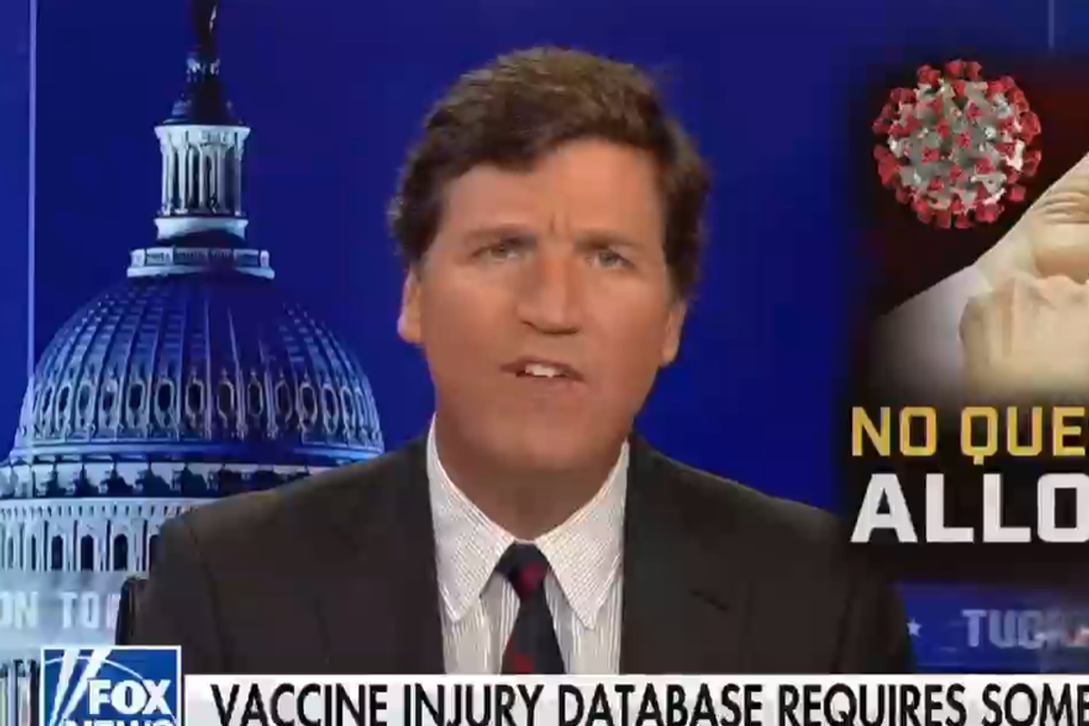 Vile And Unrepentant Tucker Carlson Now Telling Your Nana COVID Vaccines Kill