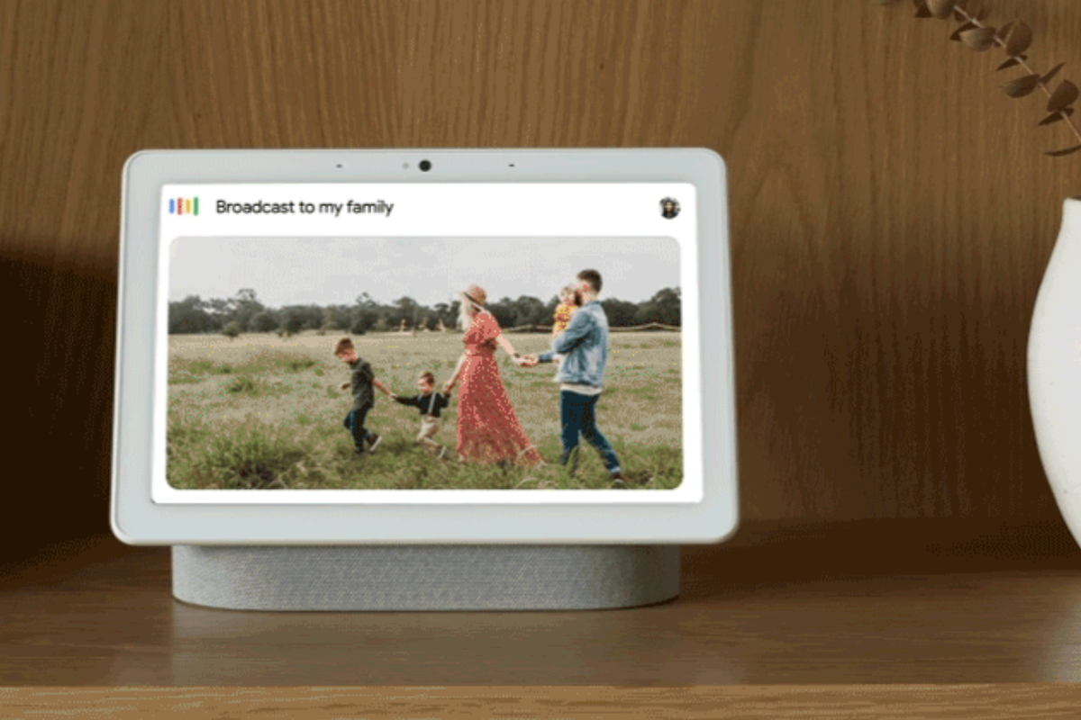 New Family Broadcast feature of the Nest Hub