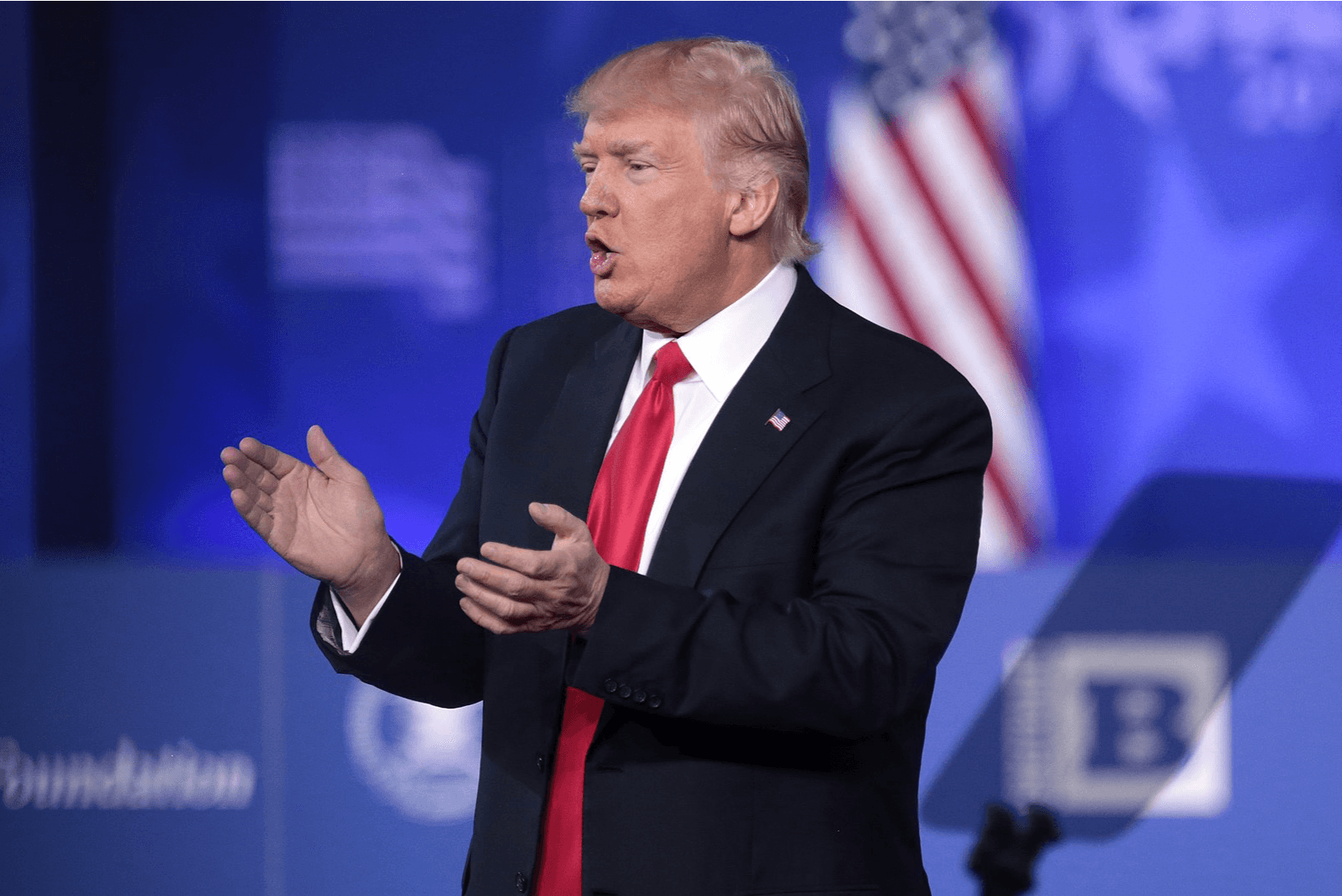 Former President Trump at CPAC 2017.