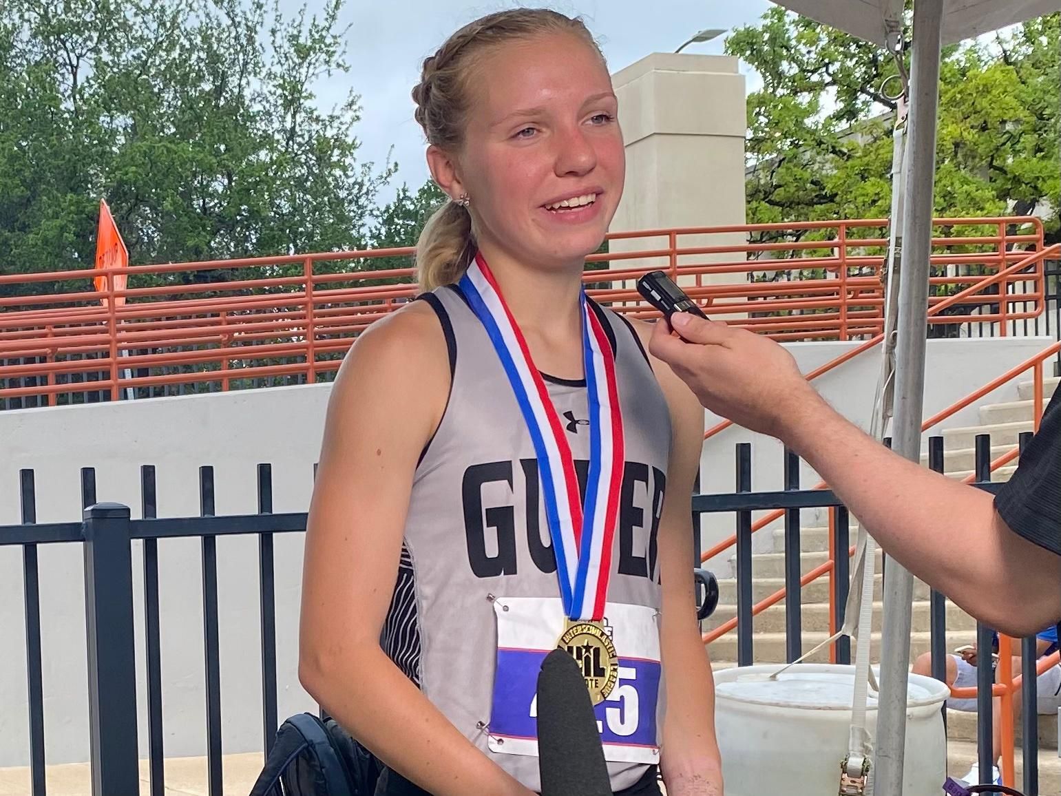 Run for Dylan: Denton Guyer's Brynn Brown sets a new state record with a gold medal in the 3,200-meter race